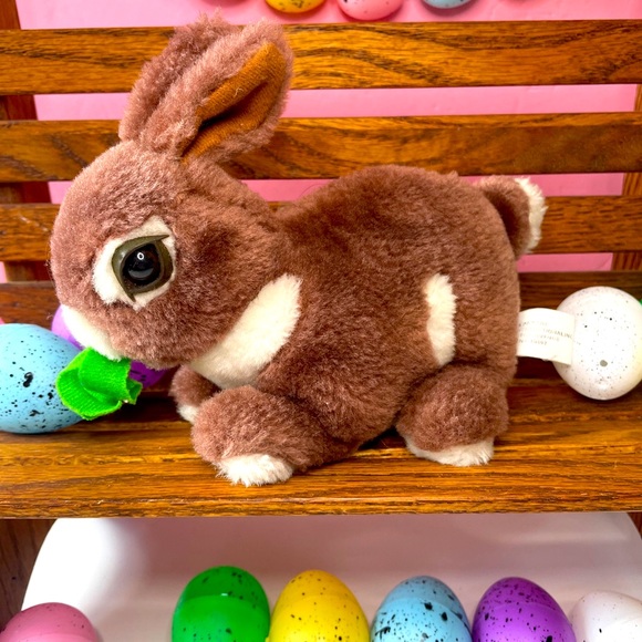 Vtg Easter Parade Plush Bunny Rabbit Brown White Realistic 7” Y2K - Picture 1 of 6